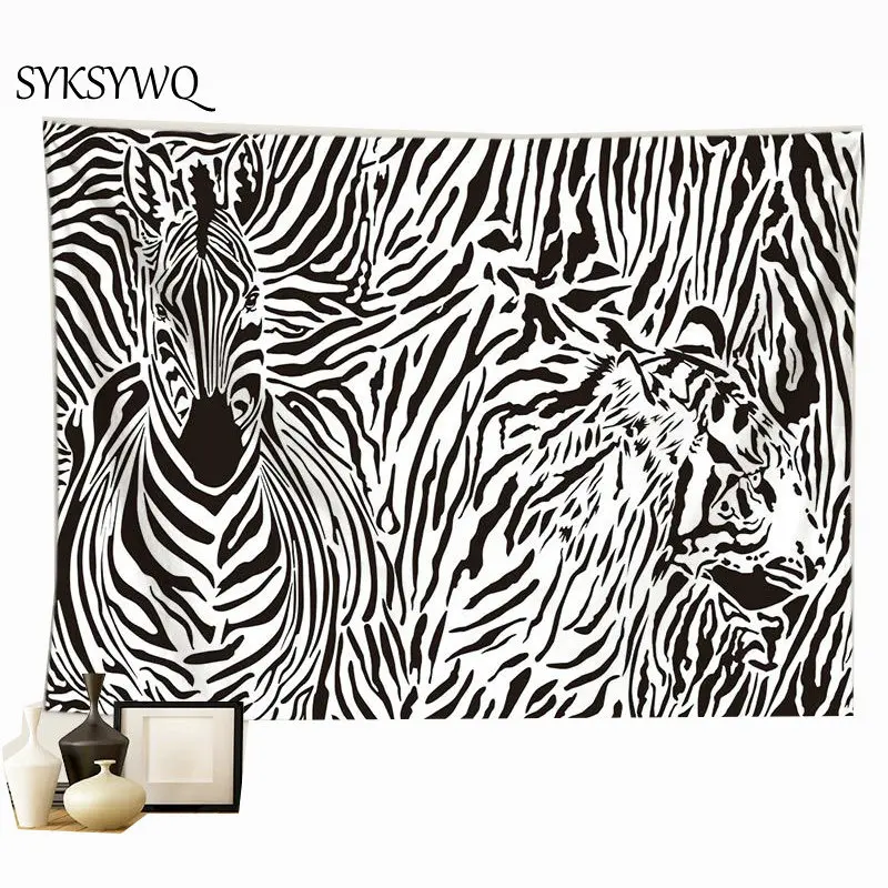 Абстрактный гобелен с животными Зебра Леопард настенный Мураль Настенный Ковер