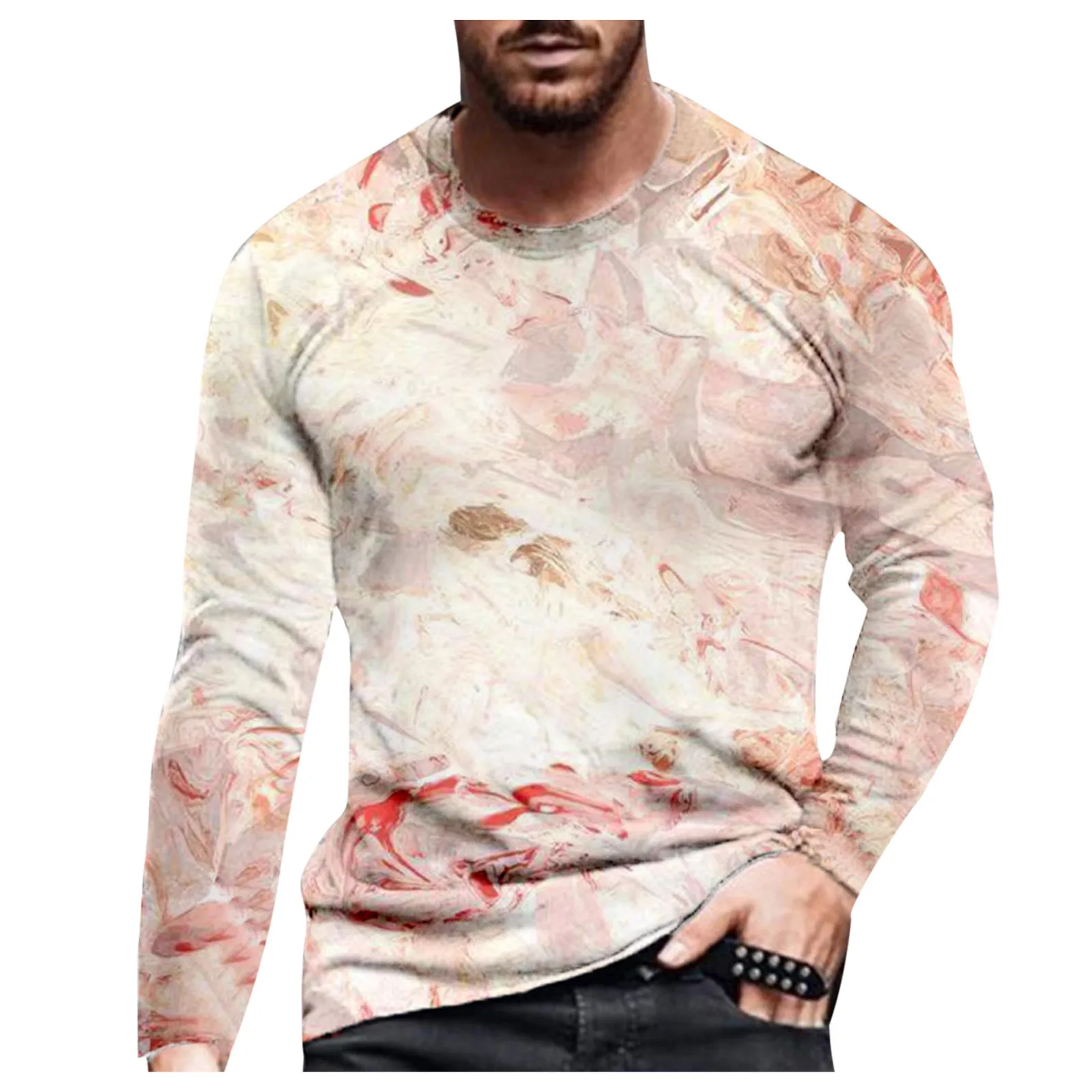 Мужская футболка с абстрактным принтом длинным рукавом размеры до 4xl | одежда