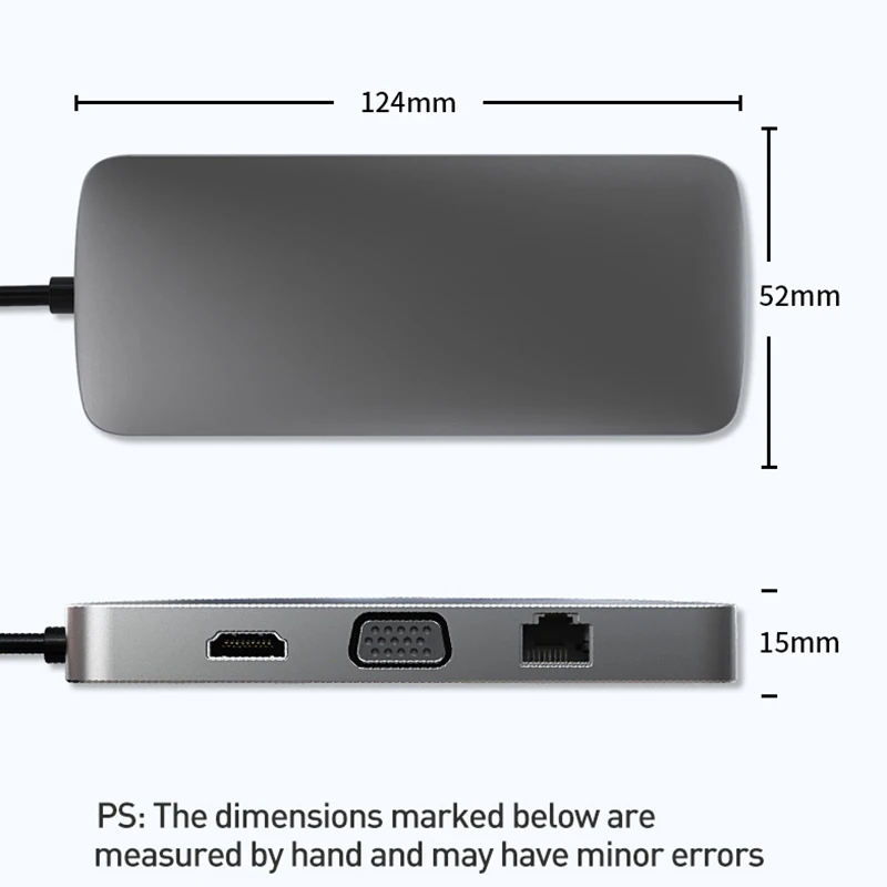 

USB Type C HUB Type C To 4K HDMI-compatible VGA RJ45 Lan Ethernet SD TF Card Reader USB-C 3.0 3.5mm Jack Audio For MacBook