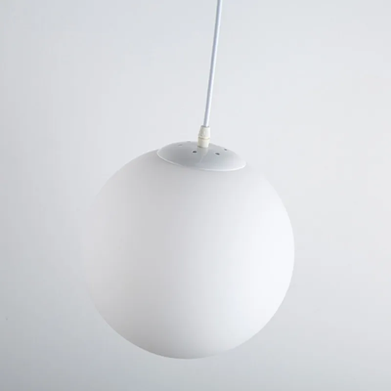 Nodic white Glass Ball pendant  for Dining room bar Kitchen island dining table light indoor home moon pendant light fixture images - 6