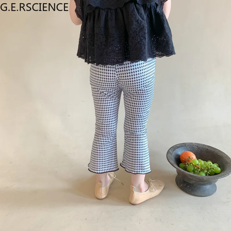 

2021 Summer New Korean Style Baby Girls Flare Pants Thin Elastics Kids Ankle-length Trousers Children Clothes