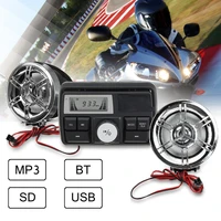bluetooth motorcycle motorbike handlebar audio radio system usb sd fm radio stereo mp3 speakers for kawasaki for honda