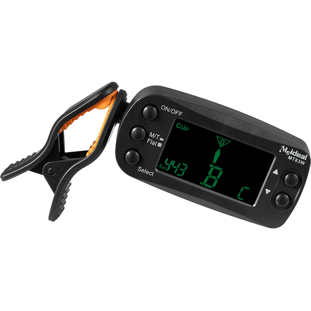 MT83W Clip-on цифровой гитарный тюнер с ЖК-дисплей Дисплей для бас-гитары скрипки Альты
