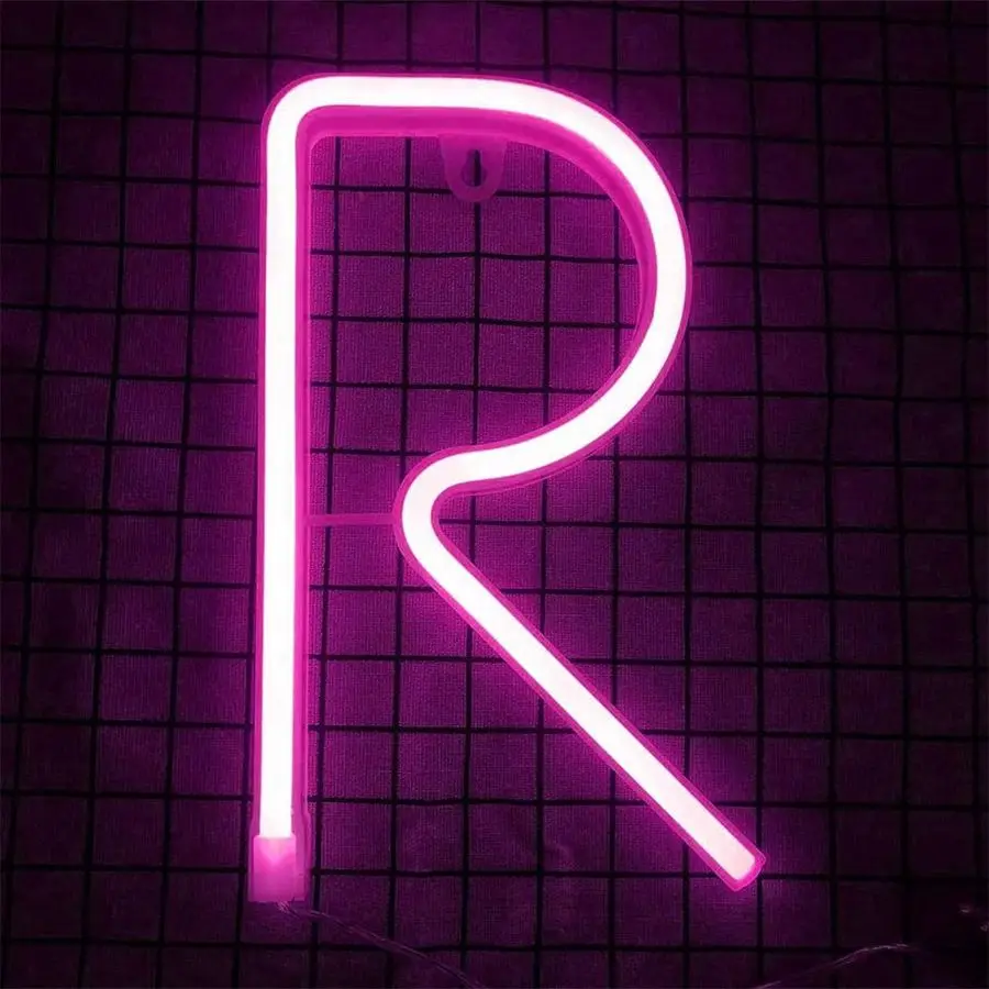 Номер с буквой R в форме светодиодный неоновый светильник Алфавит Настенный