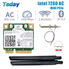 Wi-Fi сетевая карта Intel 1200 Mini, 7260 Мбитс, 7260HMW, Bluetooth 802,11, ac