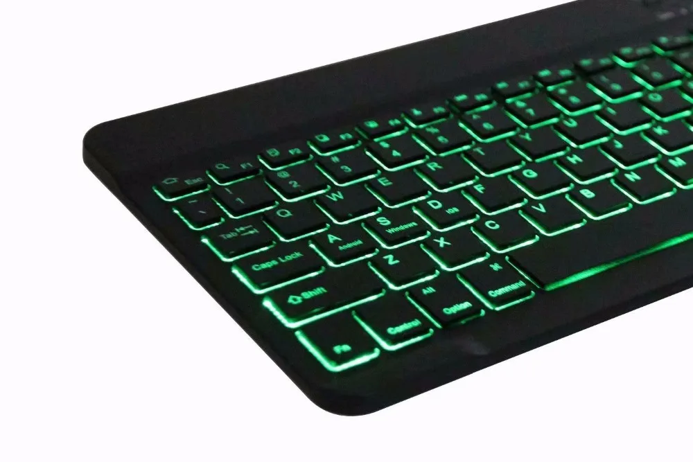 Bluetooth клавиатура чехол для Samsung Galaxy Tab A 10,1 T720 T725 планшет ткань с 7 подсветкой Клавиатура с подсветкой крышка+ ручка+ пленка