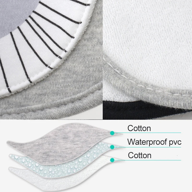 Хлопчатобумажных нагрудников для малышей Большой 3 слоя из водонепроницаемого