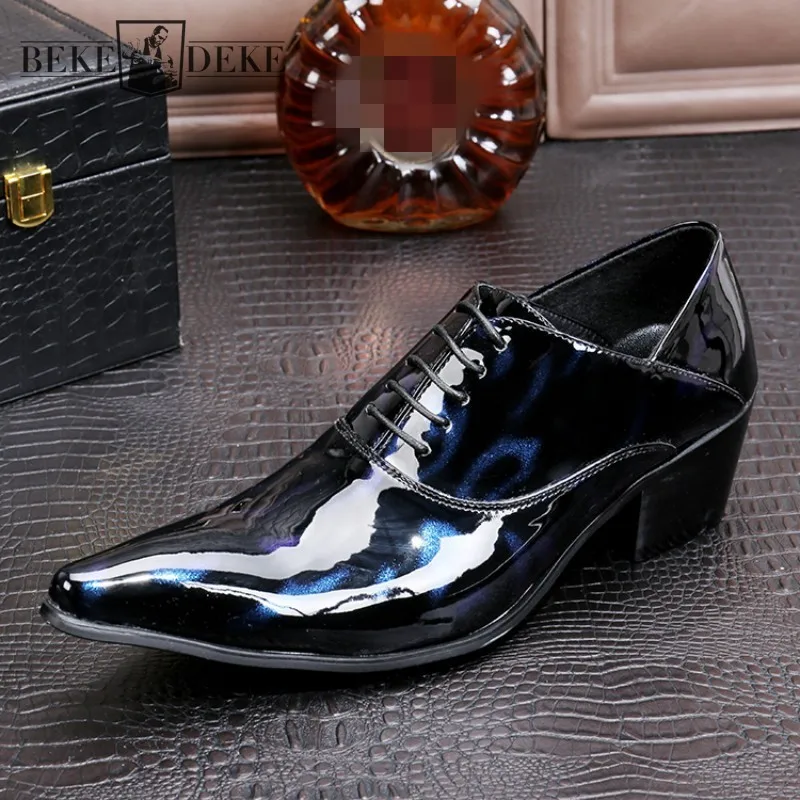 Мужские туфли из натуральной кожи с острым носком Клубные вечерние в стиле ретро
