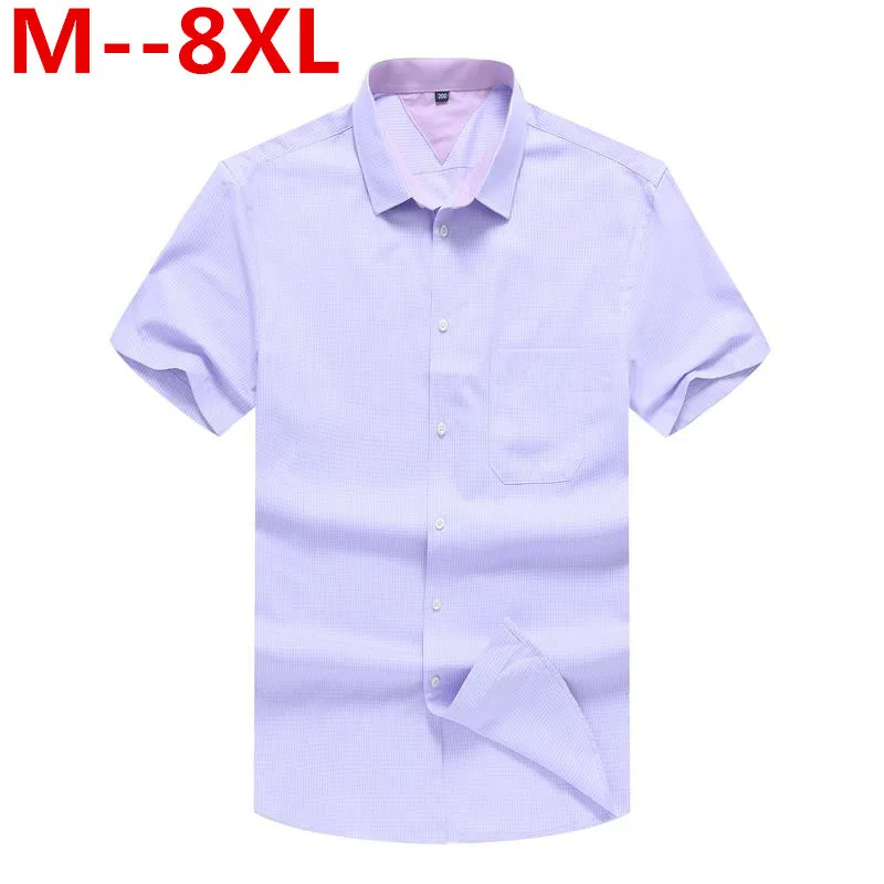 10XL 8XL 6XL 5XL розовая клетчатая рубашка мужские рубашки летняя и Весенняя мода Chemise