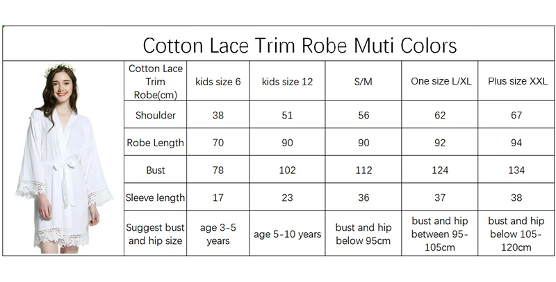 2019 Solid Bride Cotton Kimono Robes with Lace Trim Women Wedding Bridal Robe Bridesmaid Robe Bridesmaid Robes Wedding Clothes