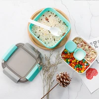 heated lunch box for kids school with compartmentstableware kitchen food container microwaveable bento box leakproof with spoon