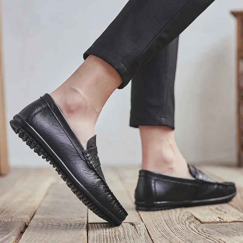CLAXNEO Man Shoes Slip on 2020 Summer Men's Leather Shoe Soft Breathable Flat Loafers Male Moccasins Leisure Footwear New | Обувь