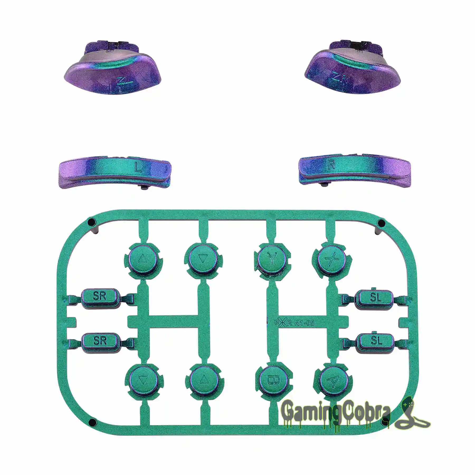 Green Purple Blue Сменные Клавиши направления ABXY SR SL L R ZR ZL триггер полный набор кнопок с инструментами для nintendo Switch Joy-Con - Цвет: Green Purple Blue
