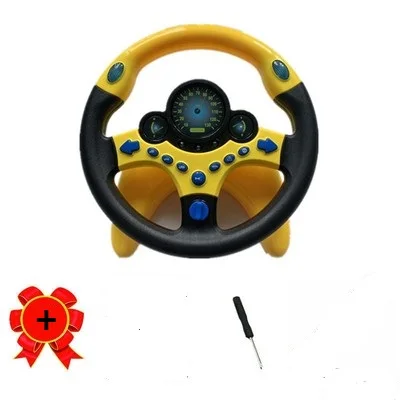 Игрушечное рулевое колесо Copilot, имитация рулевого колеса, звучащая игрушка, Детские электронные обучающие игрушки - Цвет: Цвет: желтый