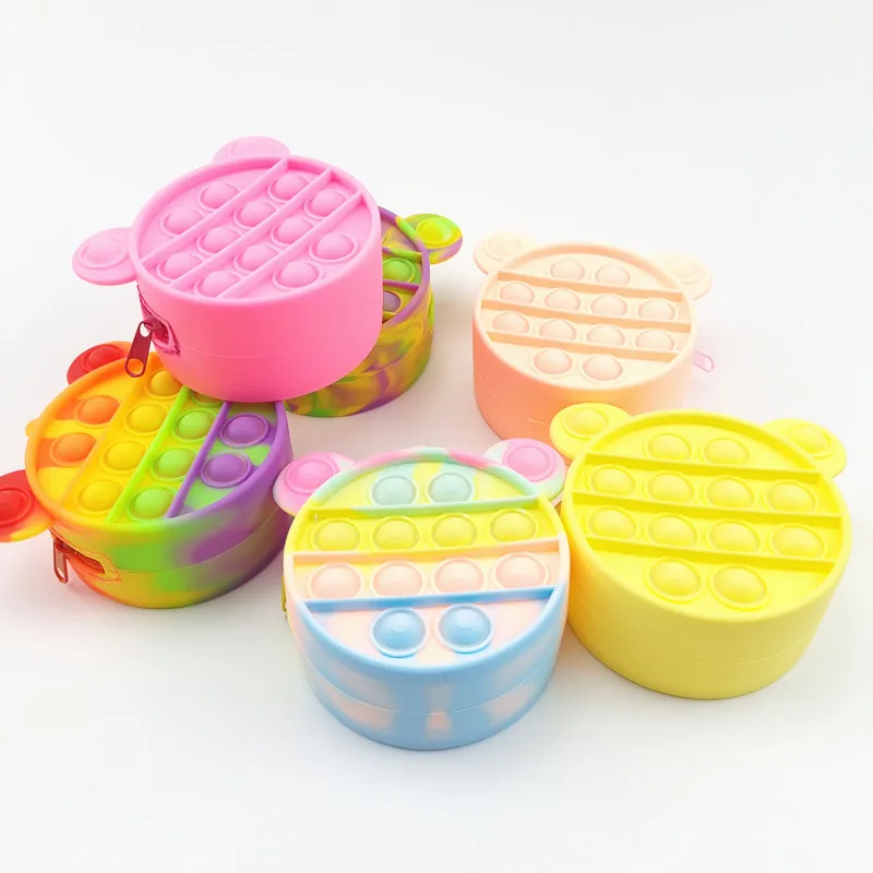 New Disney Anime Mickey Mouse Coin Purse Fidget Toys Anti Stress Finger Keychain Zipper Pouch for Women Girls Birthday Gift |