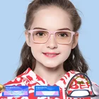 Очки компьютерные Детские с защитой от сисветильник, модные квадратные линзы в оправе TR90 для девочек и мальчиков, игровые очки в ПК