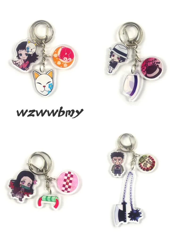 

New Hot Anime Keychain Demon Slayer Acrylic Cute Brinco Ghost Blade Keychain Cosplay Anime Clothes Keychain Pendant
