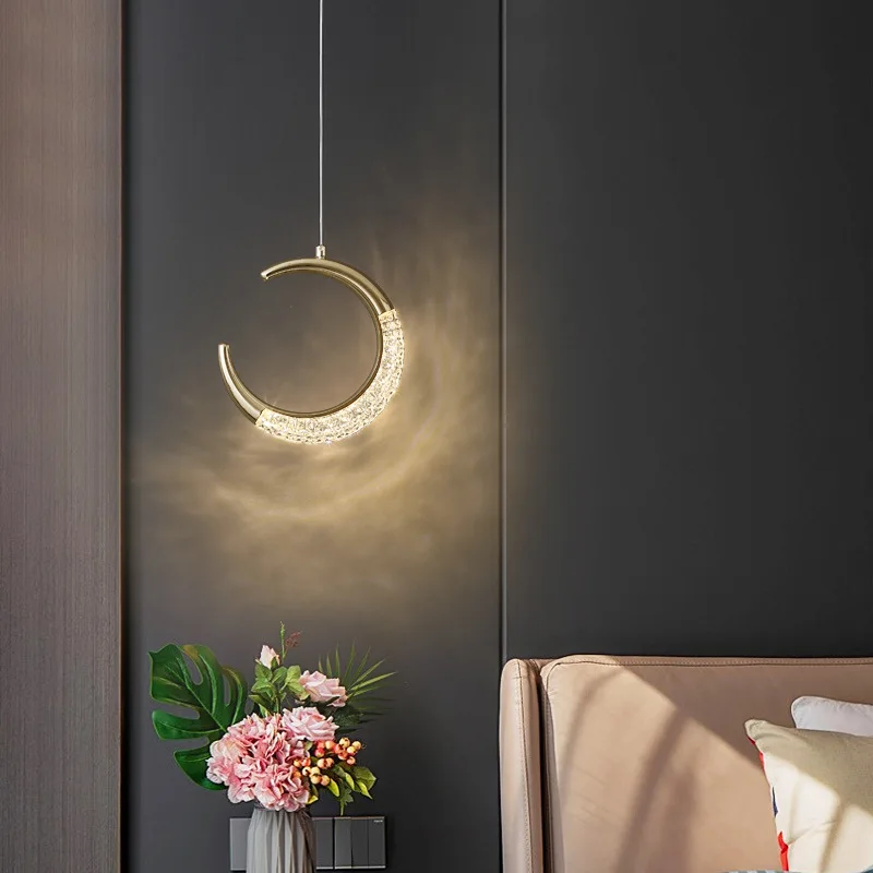 Modern Simple Acrylic Bedside Table Chandelier Light Indoor Lighting For Living Dining Room Bar Bedroom Luxury Pendant Lamp