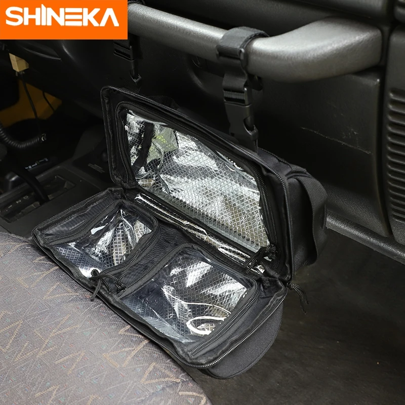 Дешево Многофункциональная автомобильная сумка SHINEKA для хранения, органайзер для Jeep Wrangler YJ CJ TJ JK JL Copilot