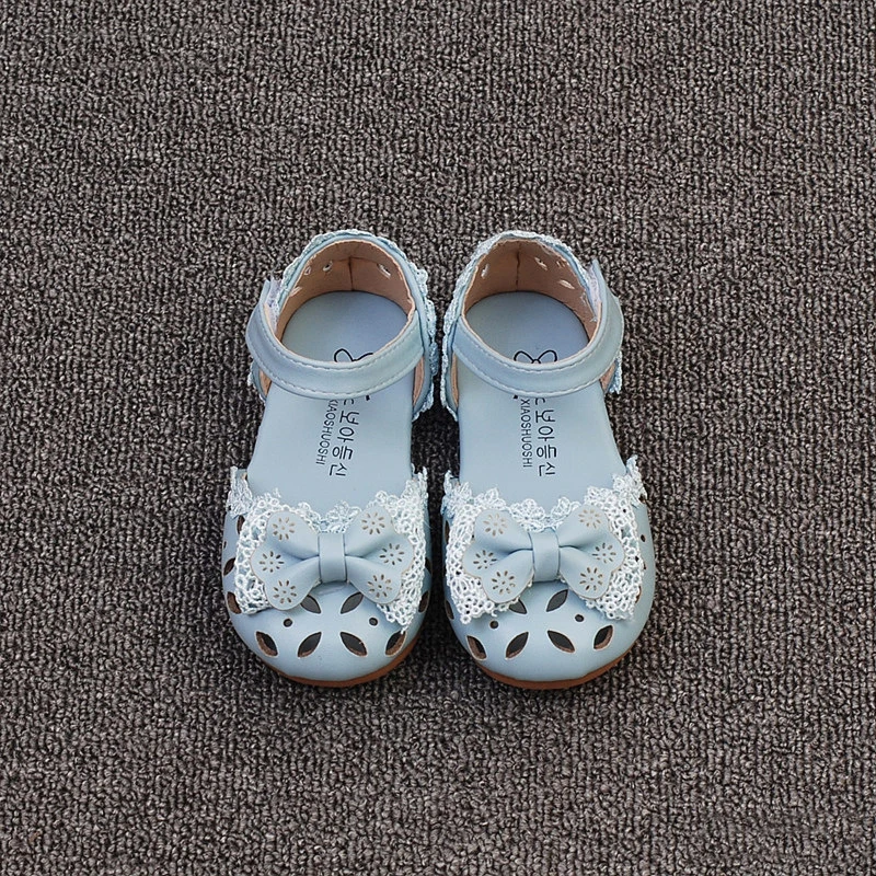 

Children Round Toe Sandal Cinderella Princess Women Summer Elegent Bowknot Baby Kids Sweet Cute Cut-outs Shoes Soft for Girls