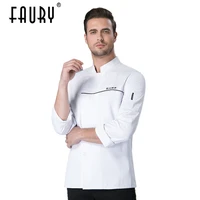 long sleeved chef jacket single breasted men women cook work shirt apron food service kitchen cafe reposteria waiter uniform