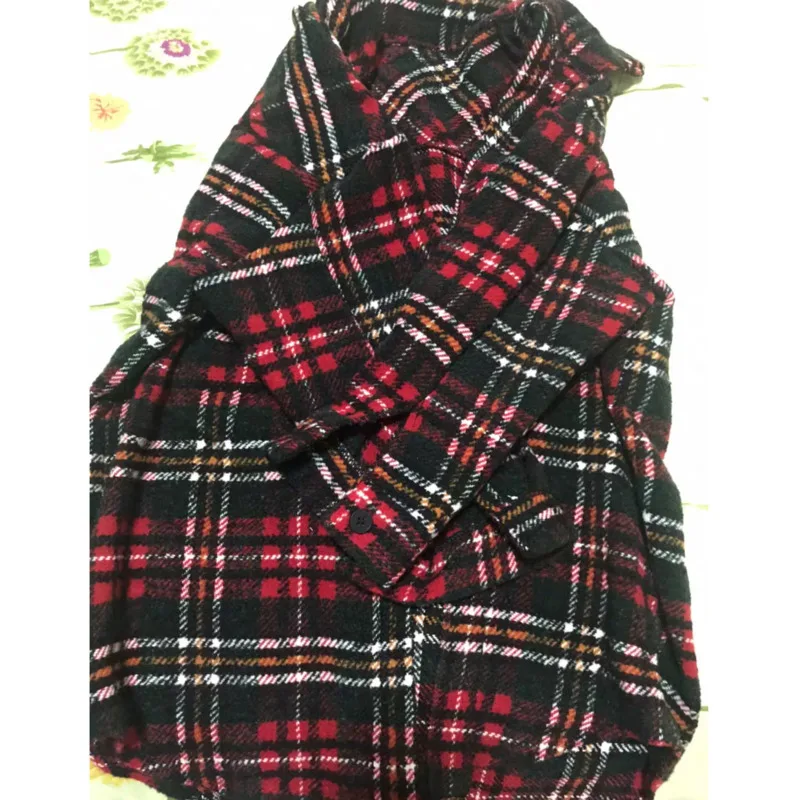 Клетчатая рубашка для девочек с длинным рукавом свободная Bf женщин Harajuku размера