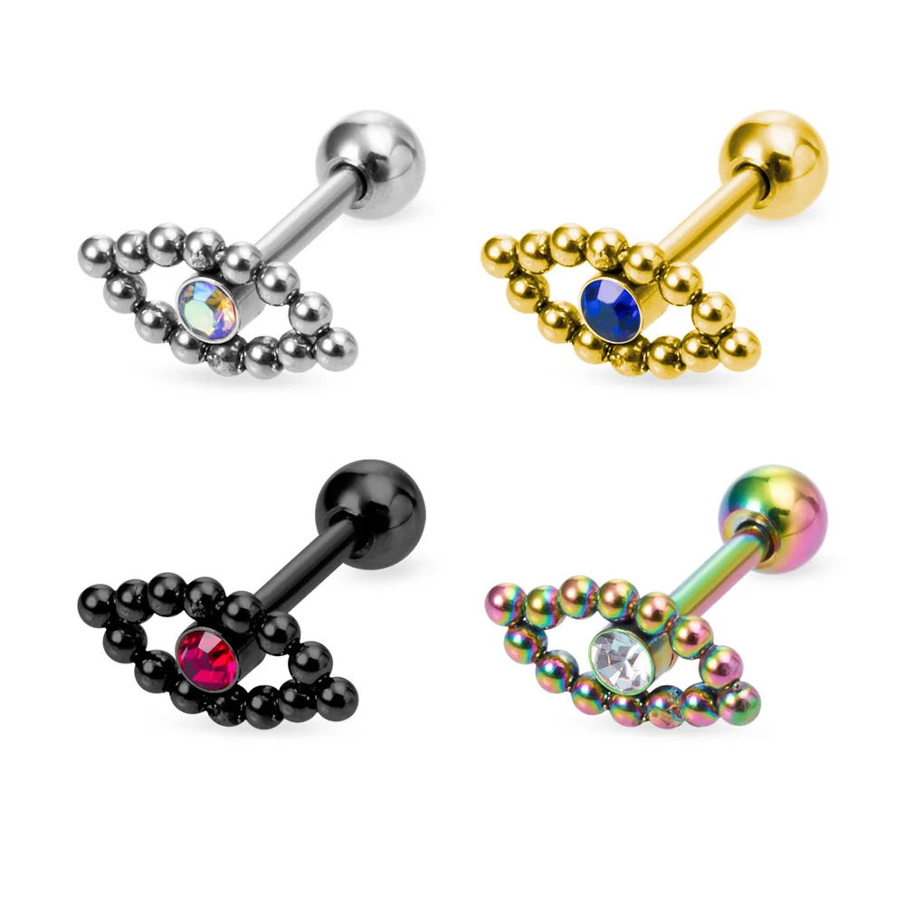 Серьги-гвоздики женские из нержавеющей стали с фианитом украшение для пирсинга