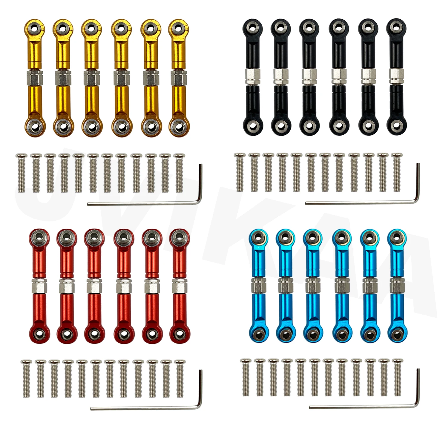 

Adjustable Metal Linkage Pull Rod Front /Rear Servo Link for Wltoys 1/18 A949 A959 A969 A979 K929 RC Car Upgrade Spare(6Pcs)