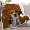 BlessLiving Beagle Sherpa Blanket for Bed Brown Dog Print Throw Blanket for Adult 3D Animal Soft Plush Bedspreads 150x200cm 1