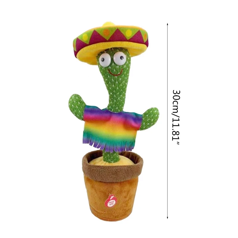 

4XBC Lovely Singing Cactus Electronic Plush Toys for Home and Party Decoration