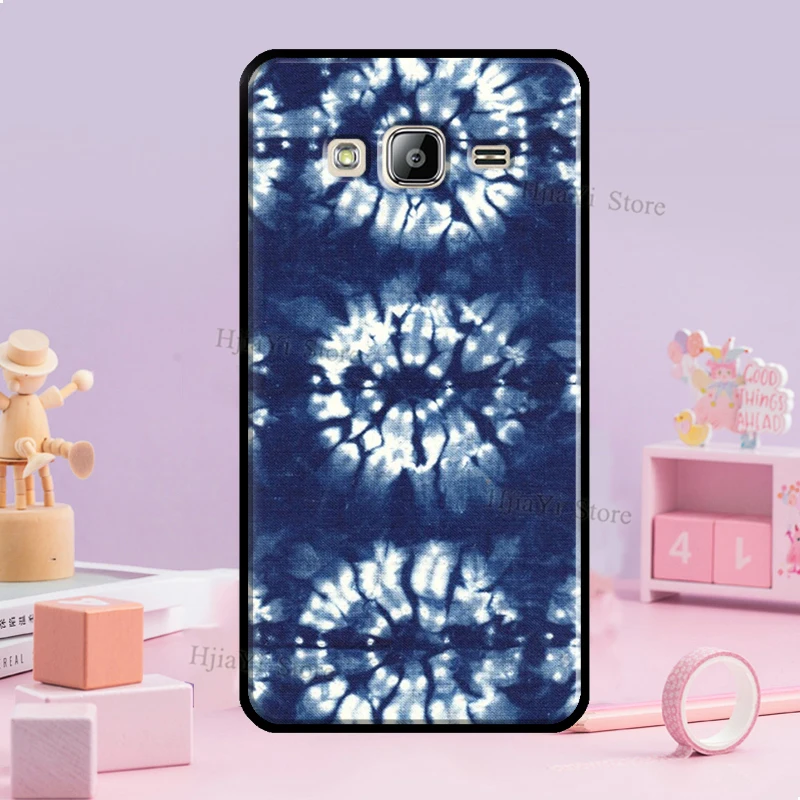 Чехол для Samsung Galaxy J7 J1 J3 J5 2016 A3 A5 2017 A6 A8 J4 J6 Plus J8 A7 A9 2018 в стиле Shibori indigo Tie Dye.