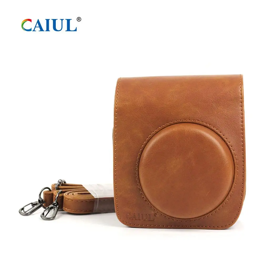 Чехол CAIUL из искусственной кожи для камеры Дорожный Fujifilm Instax Mini 90 с регулируемым