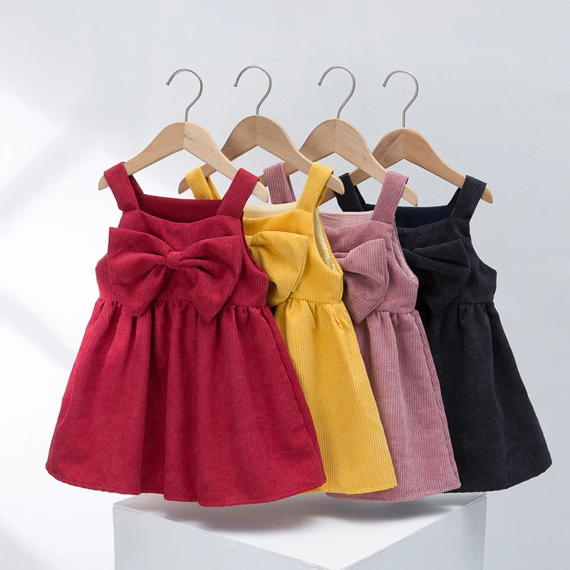 

SAILEROAD Baby Girls Suspender skirt Kids Clothes Vestidos Princess Sleeveless Children Party Corduroy Dresses Winter Autumn