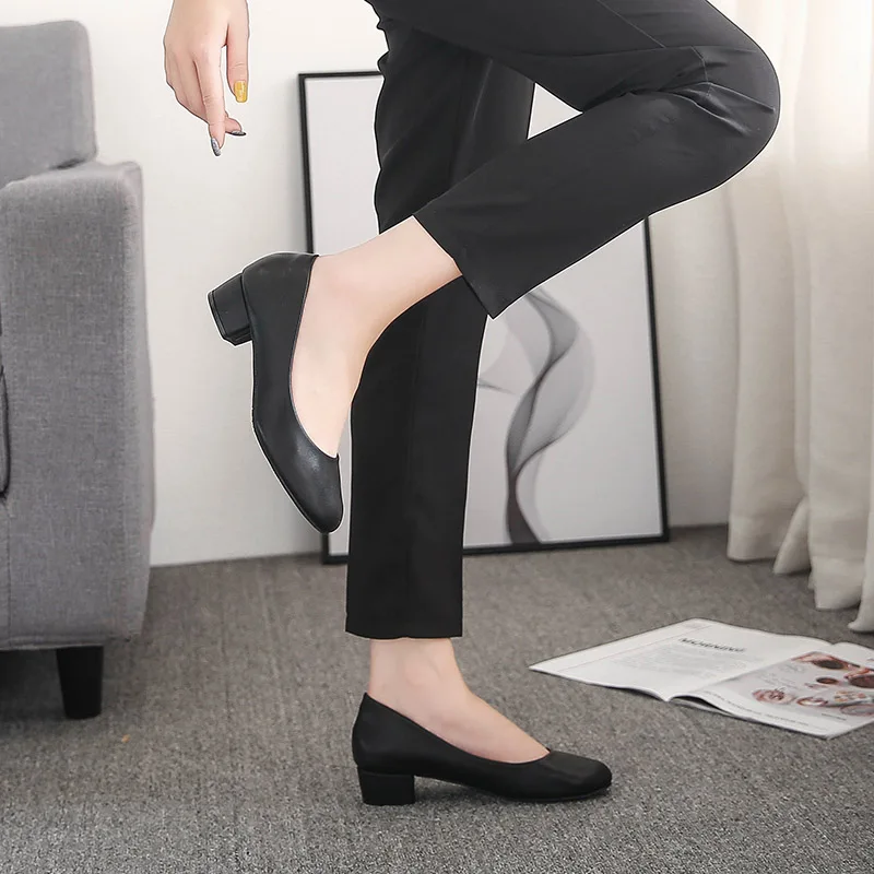 Женская обувь коллекция 2019 года женские туфли лодочки на толстом каблуке