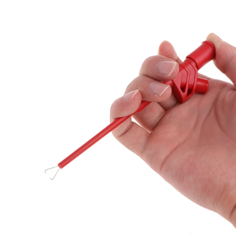 

2 Pcs Insulated Test Hook Clip 1000V 10A Flexible Probe High Voltage 4mm Socket P82D