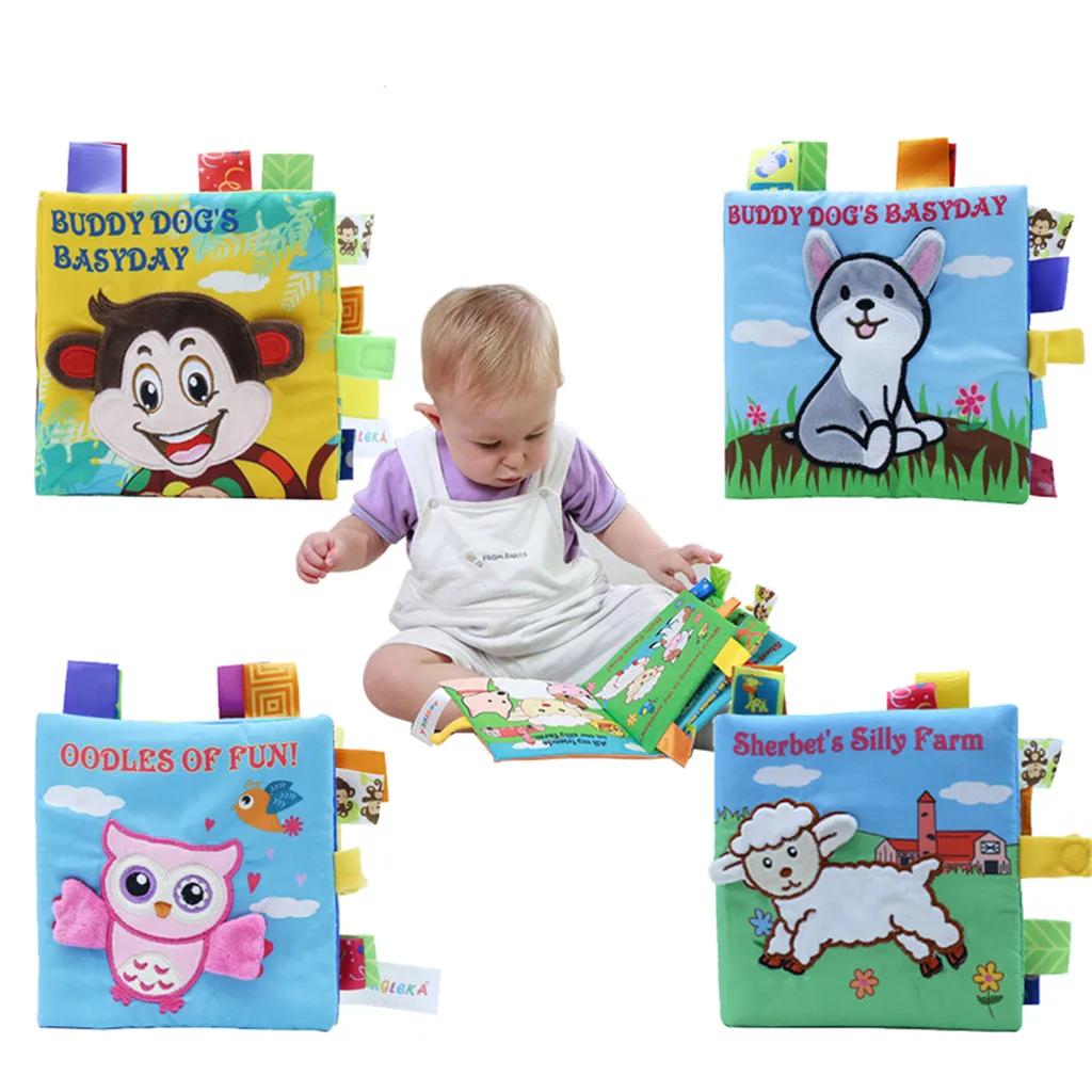 Интересные детские животные хвосты тканевая книга 2019 новые головоломки