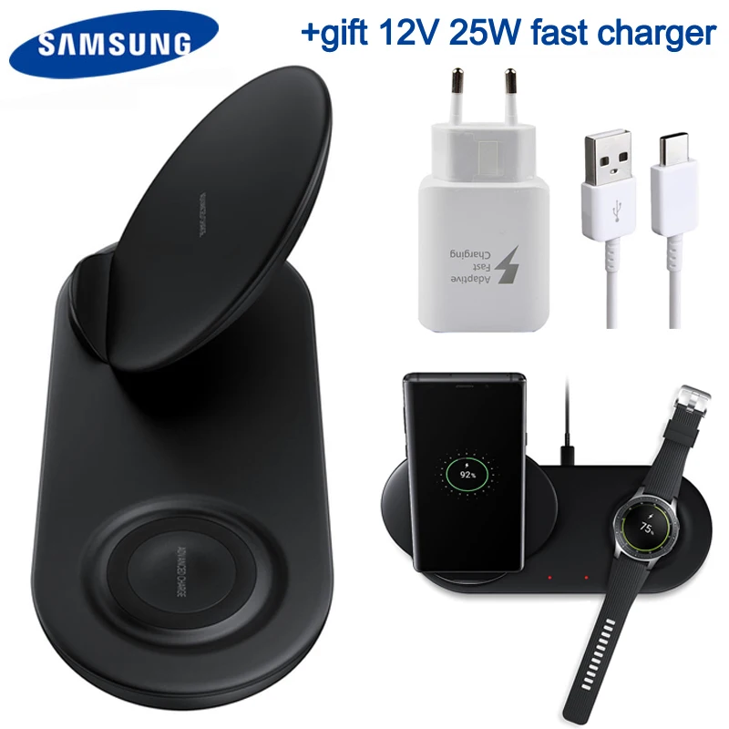 Оригинальное Быстрое беспроводное зарядное устройство QI Dual Pad EP N6100 для samsung Galaxy