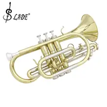 SLADE Профессиональный Золотой Bb cornet Silve ключ латунный инструмент с Чехол перчатки, Чистящая салфетка кисти