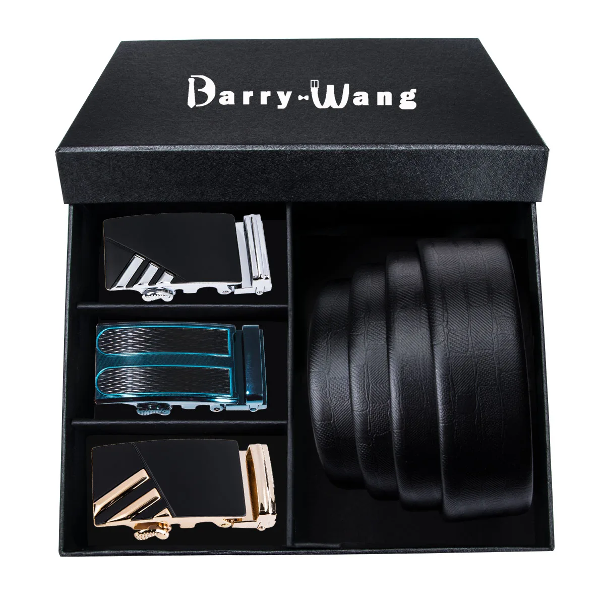 2050-2054-2085-DE PT-0010 Barry. Wang, автоматическая пряжка, натуральная кожа, роскошный зеленый ремень для мужчин, 110-130 см, длинная Пряжка из сплава, мужской ремень, Подарочная коробка, наборы - Цвет: 2050-2054-2085-DE