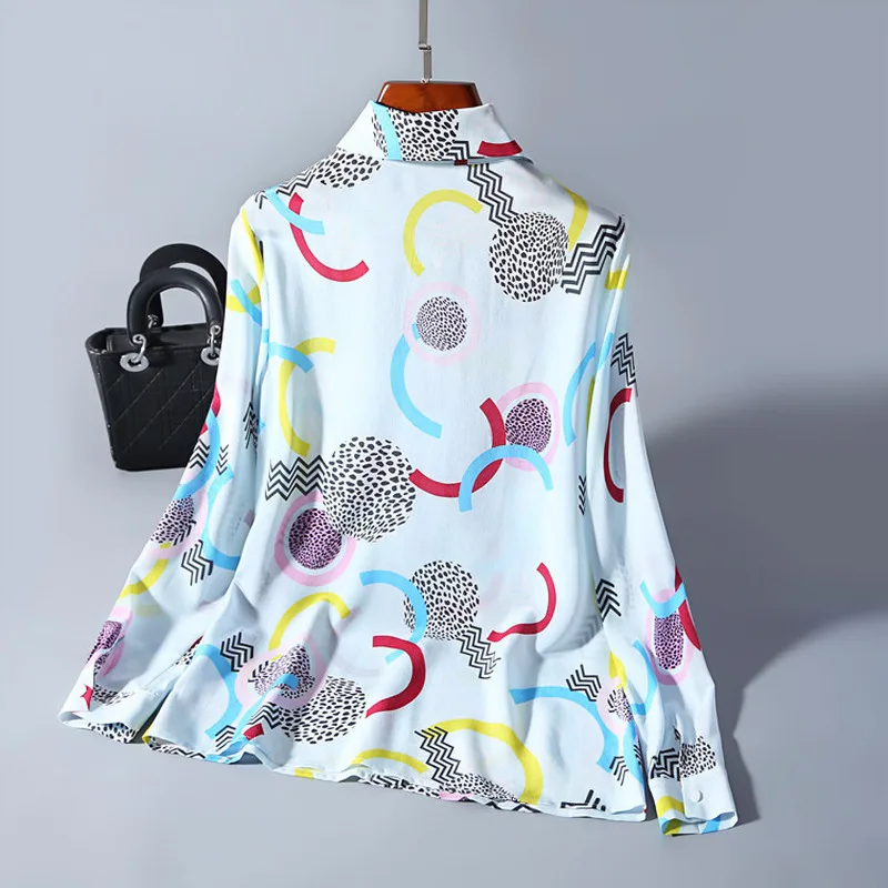 Harajuku рубашка из натурального шелка женские топы и блузки Весенняя элегантная
