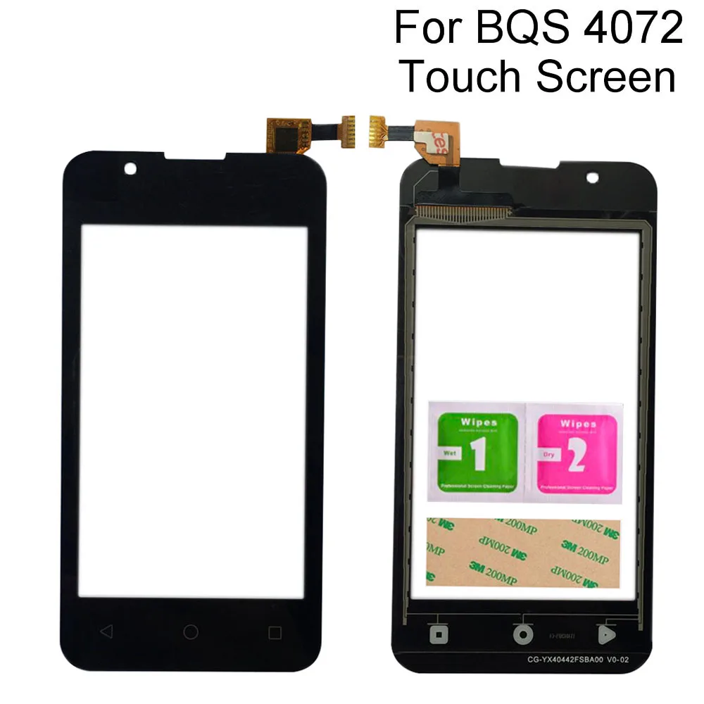 

Панель сенсорного экрана для BQ 4072 BQ-4072 BQS 4072 дигитайзер Сенсорная панель инструменты для мобильного сенсорного экрана 3M клейкие салфетки сенсорный