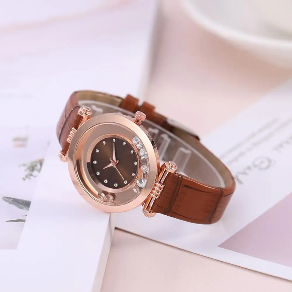 Женские модные роскошные дизайнерские часы для отдыха кожаные стразы кварцевые