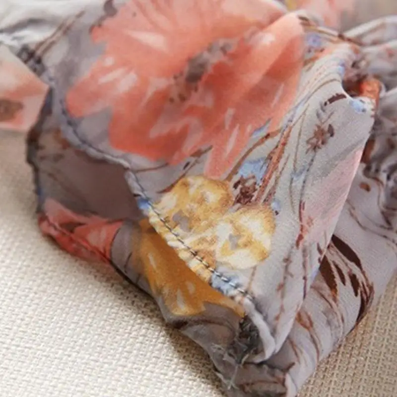 Hobbylan женское Модное шифоновое платье с открытыми плечами и цветочным