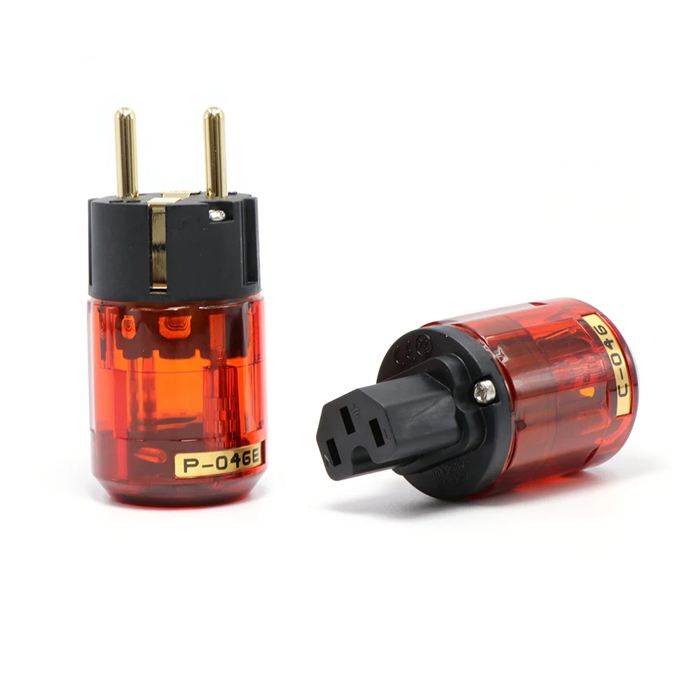 Пара P 046E + IEC C 046 разъемы Позолоченные SCHUKO EU Мощность штепсельной