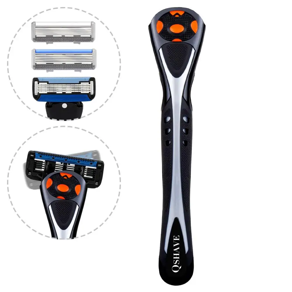Qshave Black Spider Персонализированная Мужская Ручная бритвенная ручка может спроектировать ваше имя на ручке Wingball, 1 шт.(только ручка