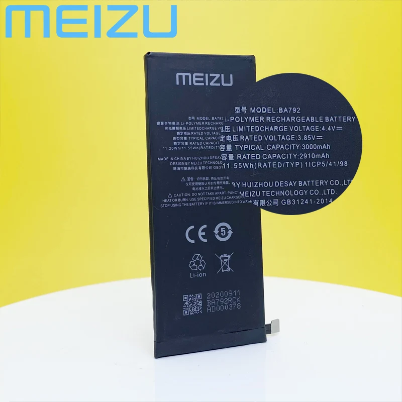 100 original ba792 new battery for meizu pro 7 pro 7 plus m792q m792c m792h ba791 m793h phone high qualitytracking number free global shipping