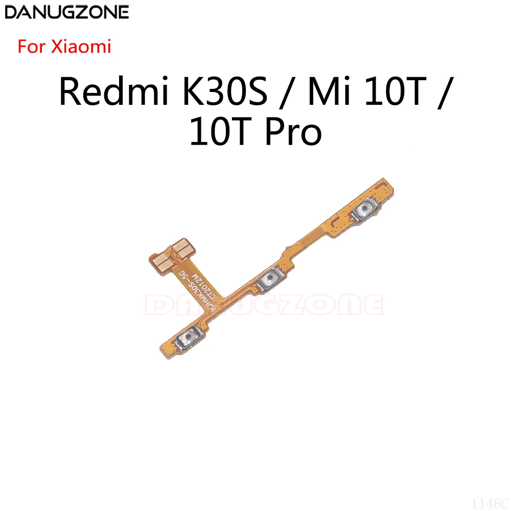 

10 шт./лот для Xiaomi Redmi K30S 5G / Mi 10T / 10T Pro, кнопка включения/выключения питания, кнопка отключения звука, гибкий кабель