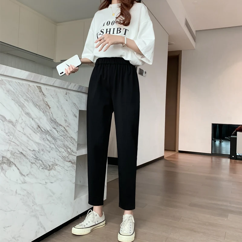 

Latest Stylish Cheap Skinny Women High-Rise Slim Fit Casual Black Work Ankle Pants Plus Size Lady Cropped Tapered Trouser Summer