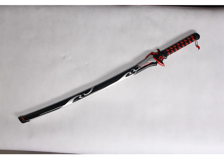 Для игры OW Genji's sword Аниме Косплей мечи из углеродистой стали красное лезвие катаны самурая реквизит без острых готовых поставки/