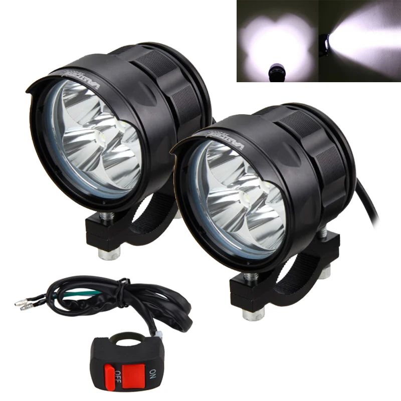 Комплект из 2 предметов, 50 Вт 3 режима Высокий Низкий SOS 5000LM 4 V-84 V мотоциклов 5x XM-L T6 светодиодный вождения головной светильник противотуманной фары Точечный светильник с выключателем